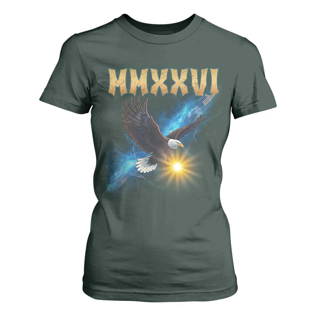 MMXXVI 2026 Eagle T Shirt For Women Epic Patriotic Capitol Flag USA 250th Anniversary TS02 Dark Forest Green Print Your Wear