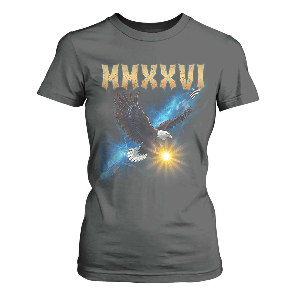 MMXXVI 2026 Eagle T Shirt For Women Epic Patriotic Capitol Flag USA 250th Anniversary TS02 Dark Heather Print Your Wear