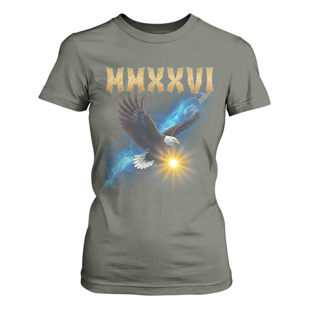 MMXXVI 2026 Eagle T Shirt For Women Epic Patriotic Capitol Flag USA 250th Anniversary TS02 Military Green Print Your Wear