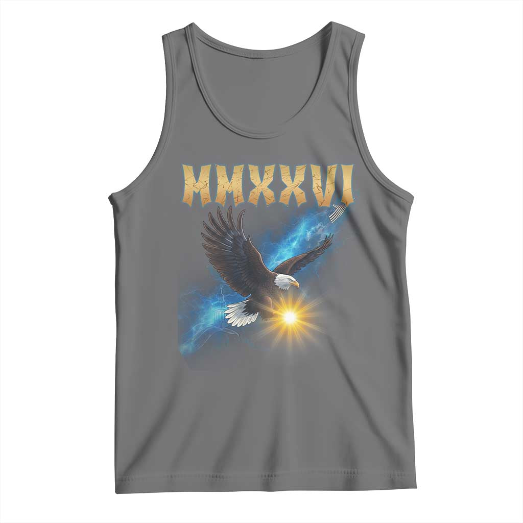 MMXXVI 2026 Eagle Tank Top Epic Patriotic Capitol Flag USA 250th Anniversary TS02 Black Heather Print Your Wear