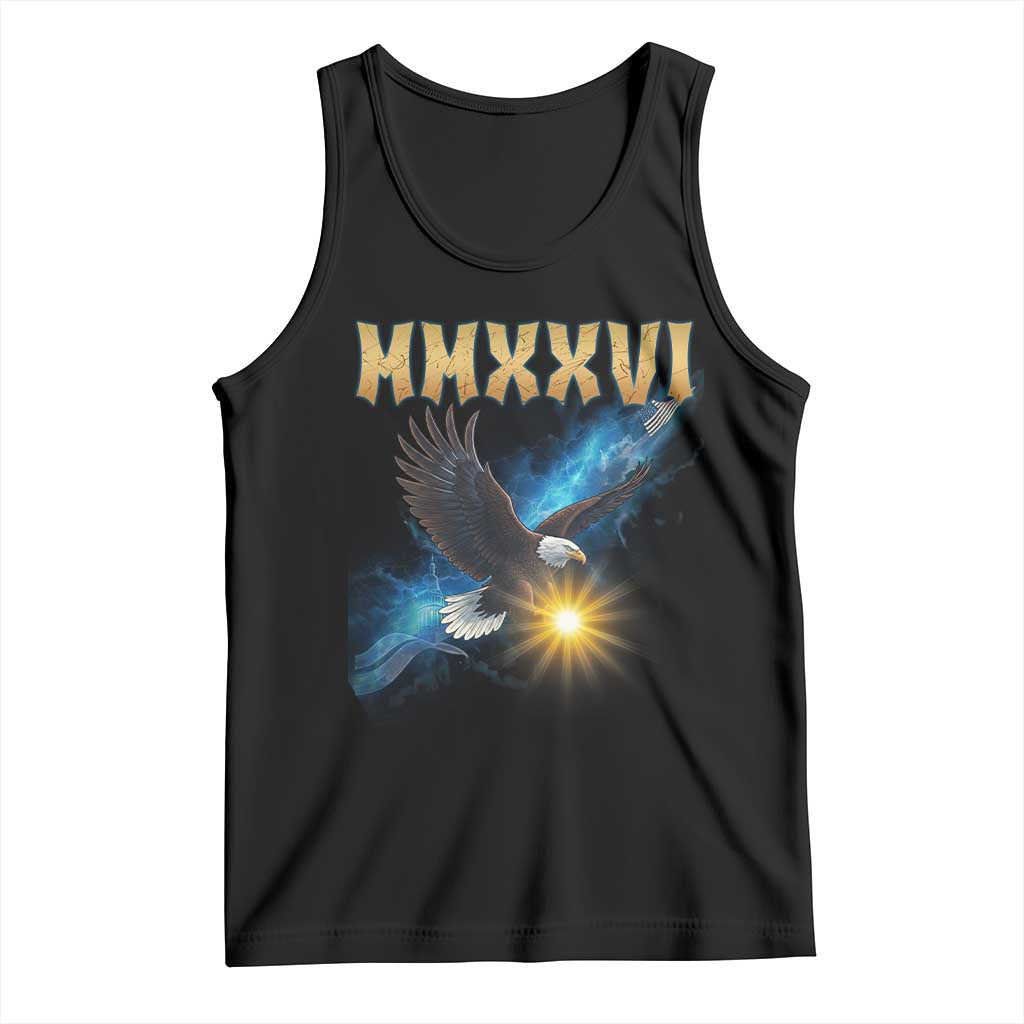 MMXXVI 2026 Eagle Tank Top Epic Patriotic Capitol Flag USA 250th Anniversary TS02 Black Print Your Wear