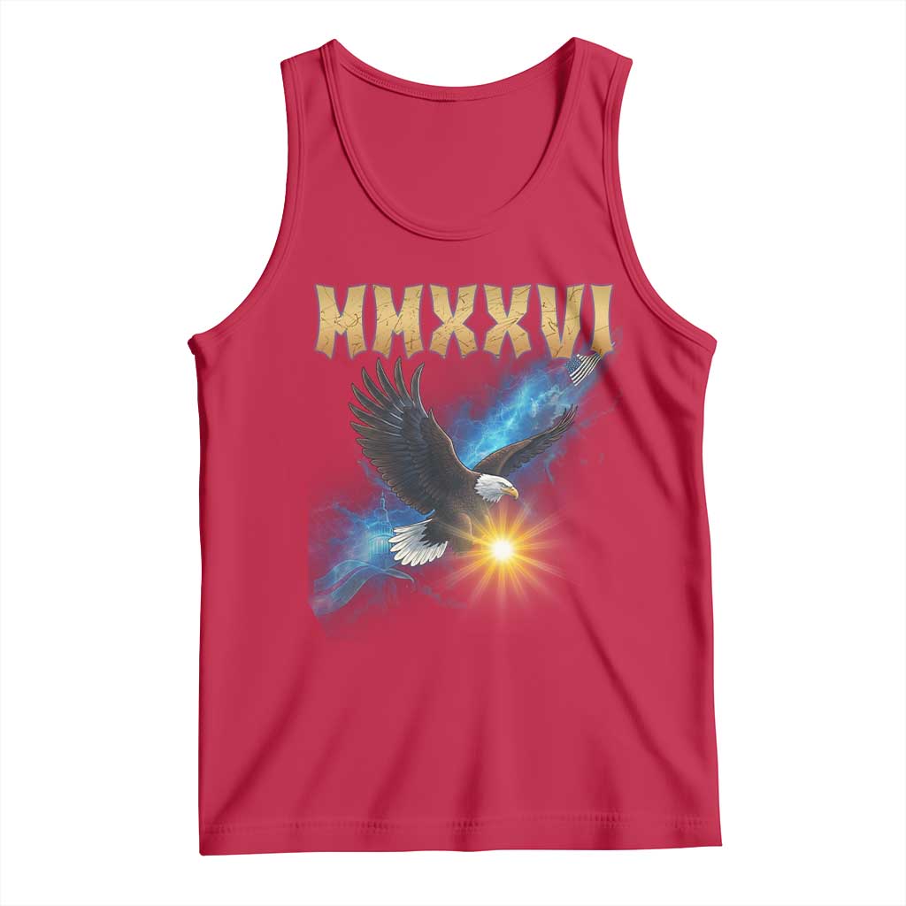 MMXXVI 2026 Eagle Tank Top Epic Patriotic Capitol Flag USA 250th Anniversary TS02 Red Print Your Wear