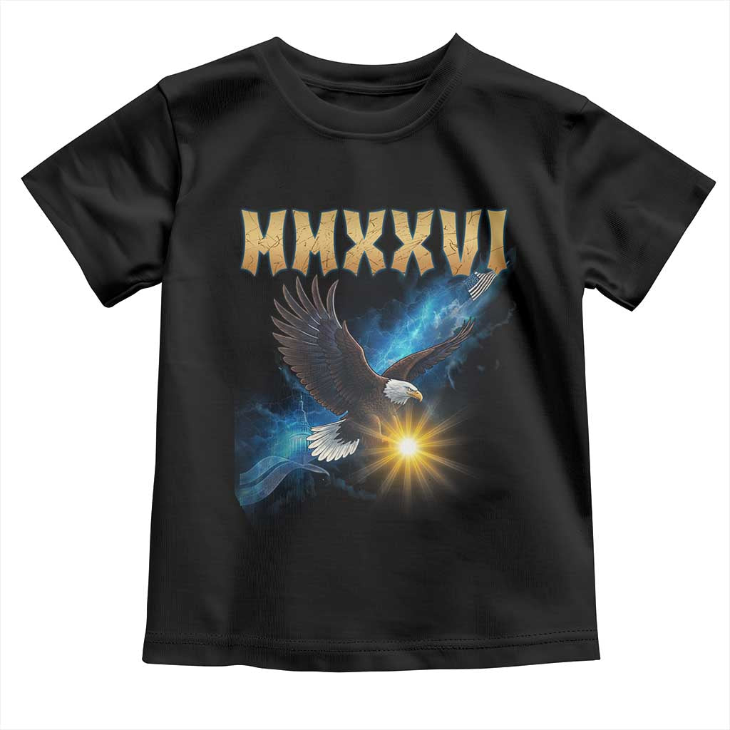 MMXXVI 2026 Eagle Toddler T Shirt Epic Patriotic Capitol Flag USA 250th Anniversary TS02 Black Print Your Wear