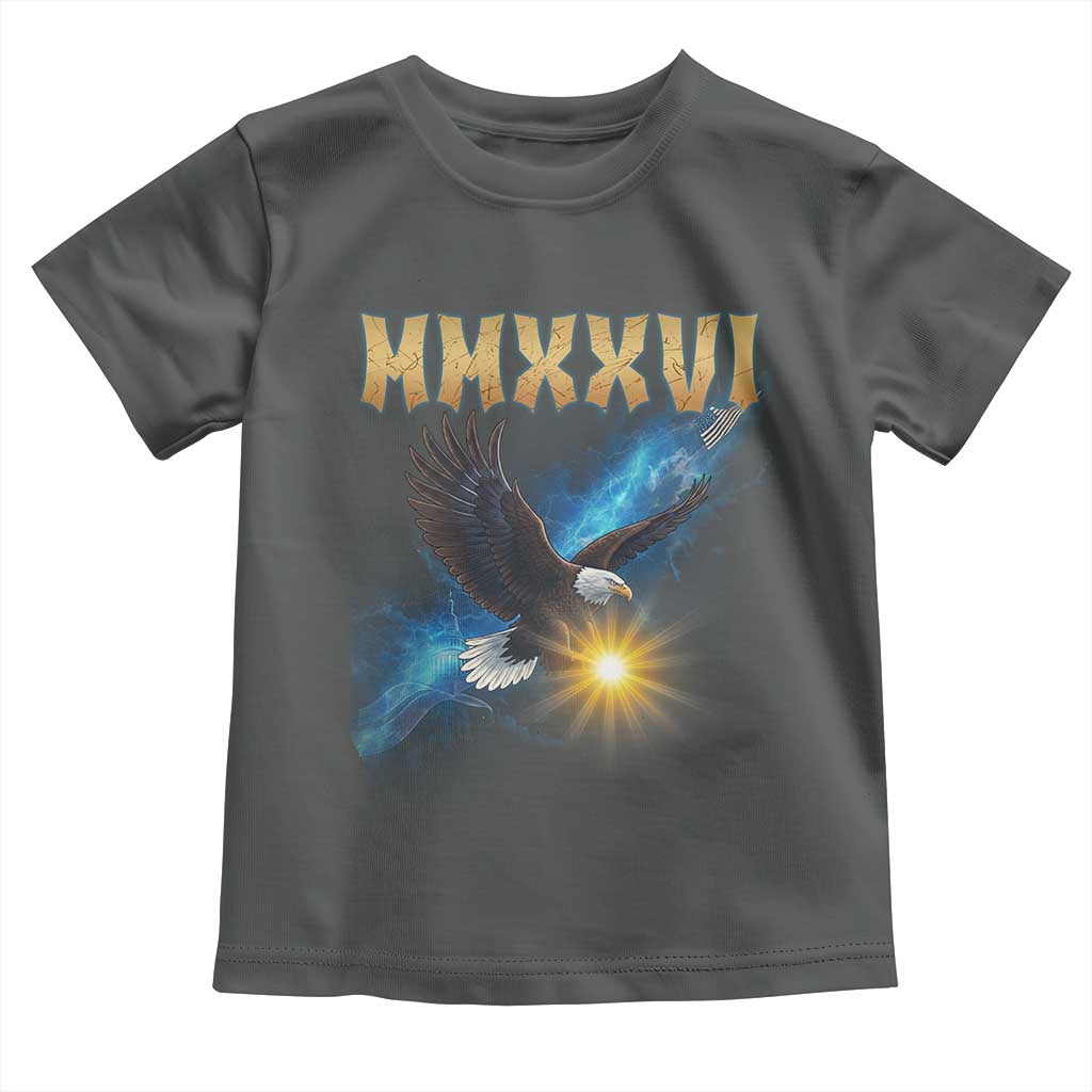 MMXXVI 2026 Eagle Toddler T Shirt Epic Patriotic Capitol Flag USA 250th Anniversary TS02 Dark Heather Print Your Wear