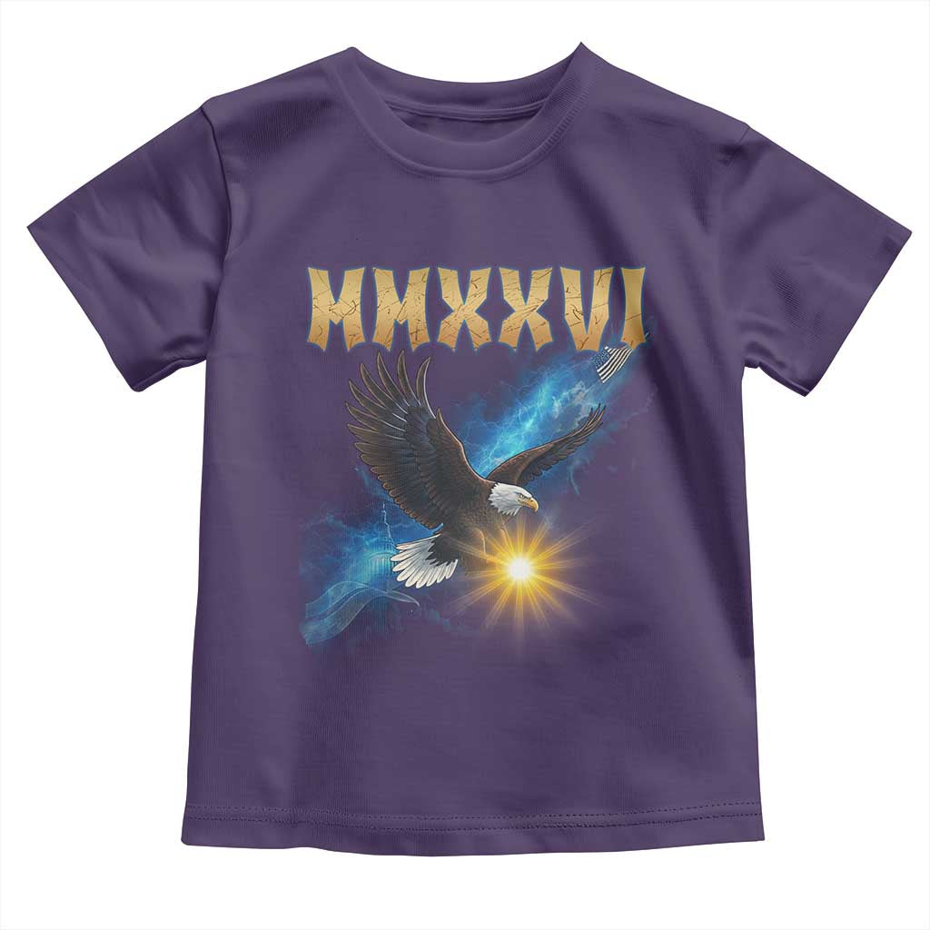 MMXXVI 2026 Eagle Toddler T Shirt Epic Patriotic Capitol Flag USA 250th Anniversary TS02 Purple Print Your Wear