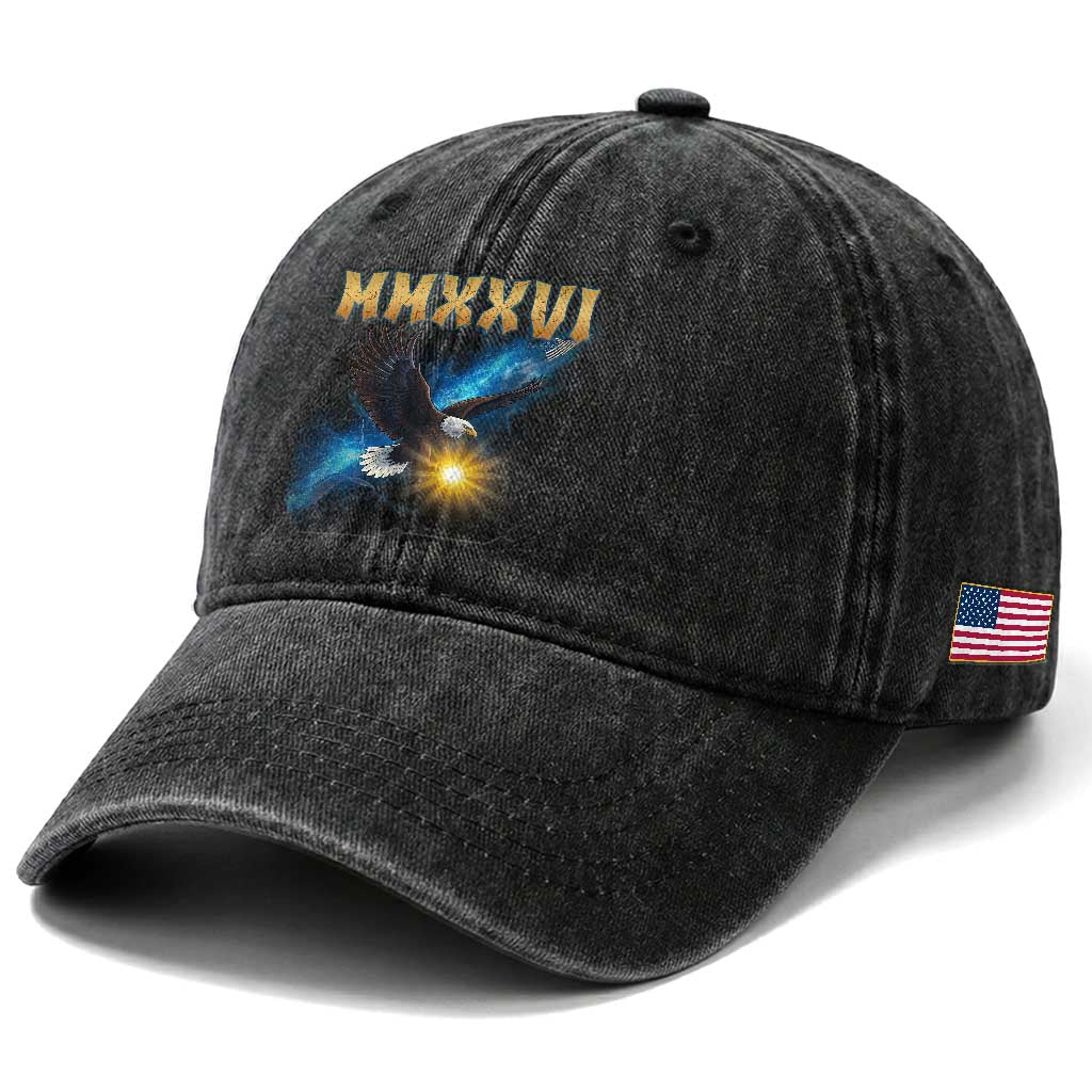MMXXVI 2026 Eagle Washed Cotton Baseball Cap Epic Patriotic Capitol Flag USA 250th Anniversary TS02 Print Your Wear