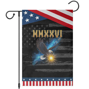 MMXXVI 2026 Eagle Garden Flag Epic Patriotic Capitol Flag USA 250th Anniversary TS02 Distressed Black Blue Print Your Wear