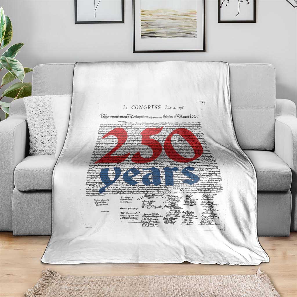 250 Years Declaration of Independence Throw Blanket Historic Patriotic 1776 to 2026 Semiquincentennial TS02 Print Your Wear