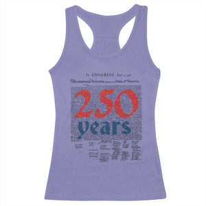 250 Years Declaration of Independence Racerback Tank Top Historic Patriotic 1776 to 2026 Semiquincentennial TS02 Violet Print Your Wear