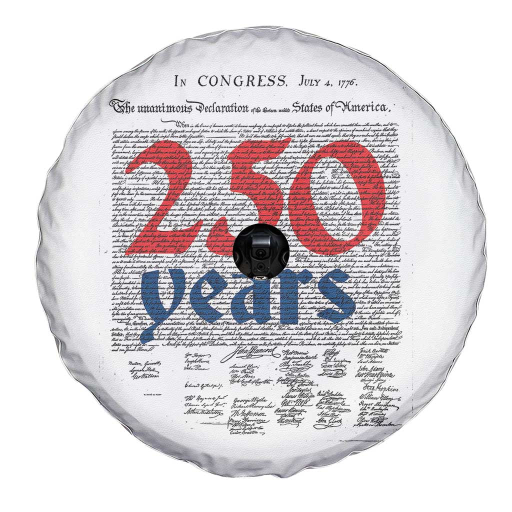 250 Years Declaration of Independence Spare Tire Cover Historic Patriotic 1776 to 2026 Semiquincentennial TS02 Print Your Wear