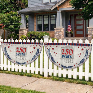 250 Years Declaration of Independence Patriotic Fan Flag Historic 1776 to 2026 Semiquincentennial
