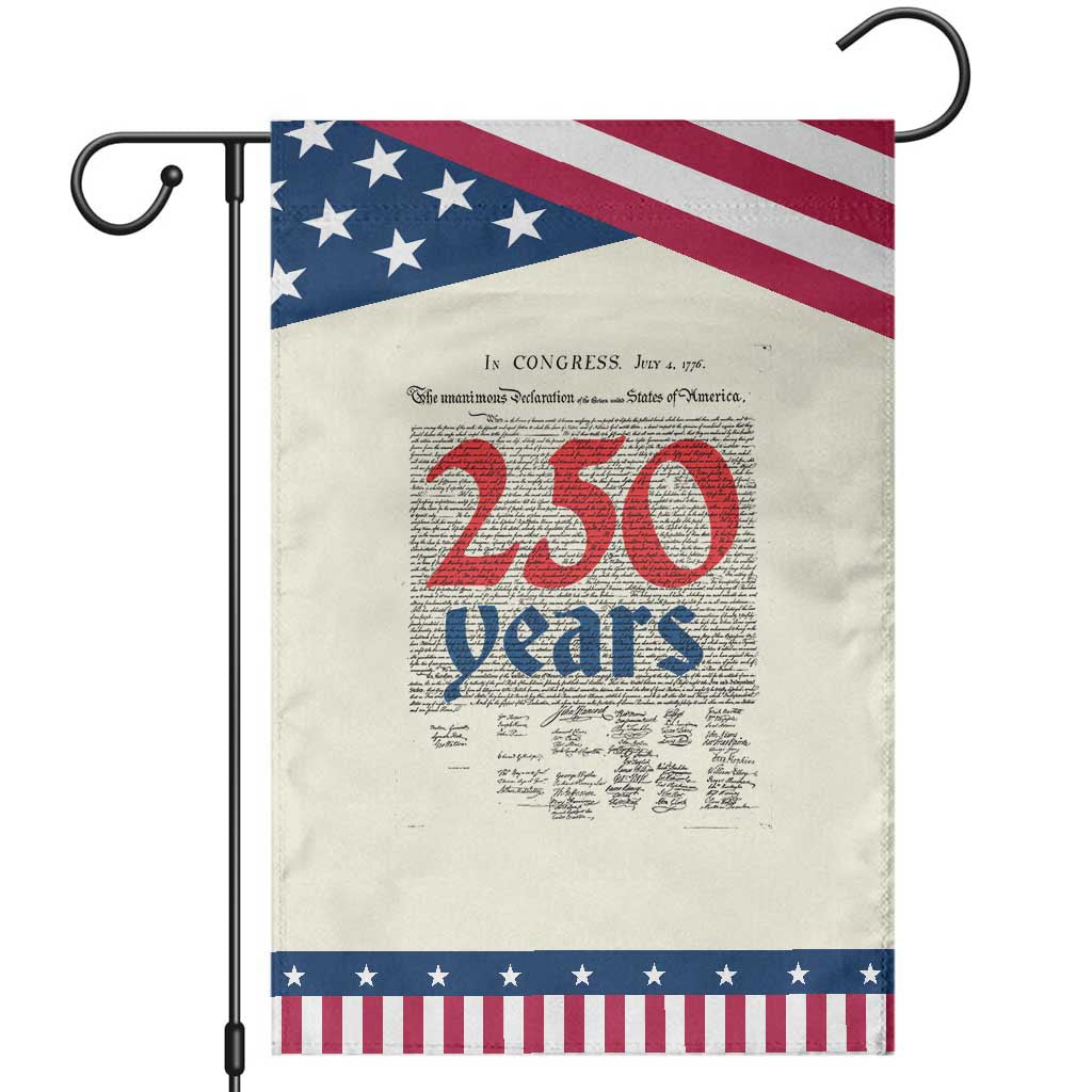 250 Years Declaration of Independence Garden Flag Historic Patriotic 1776 to 2026 Semiquincentennial TS02 Modern Beige Blue Print Your Wear