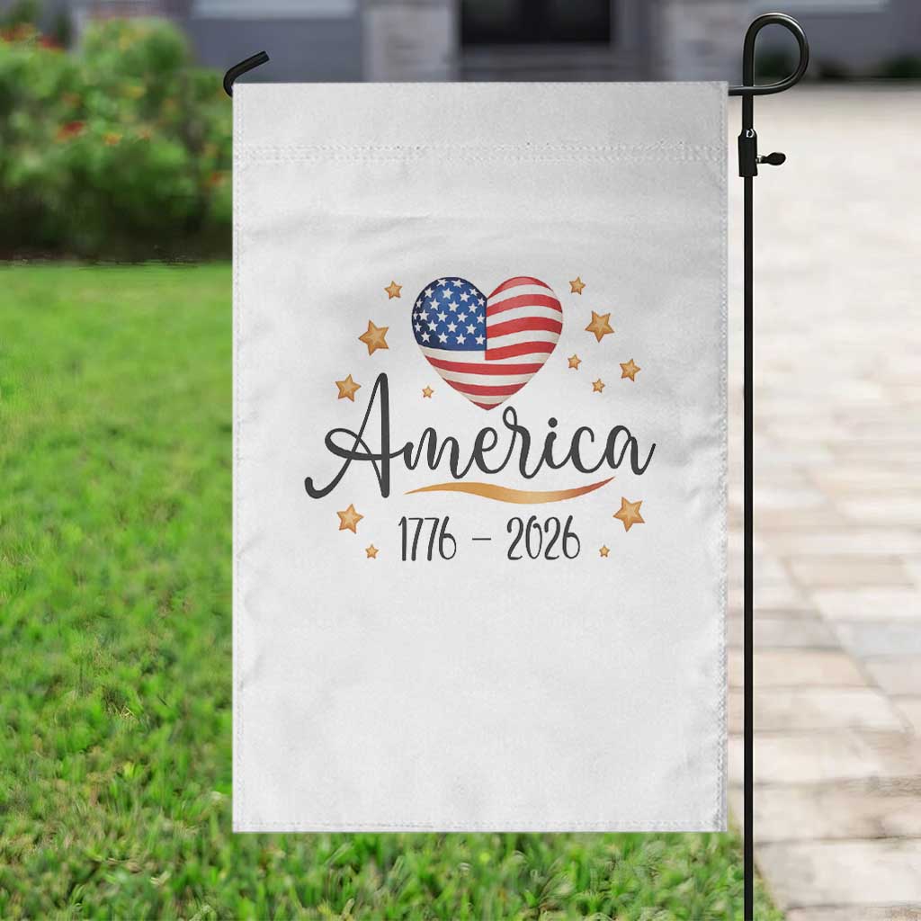 America Heart 250 Years Garden Flag US Semiquincentennial Cute Patriotic 1776 to 2026 TS02 Print Your Wear