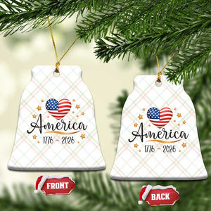 America Heart 250 Years Ceramic Ornament US Semiquincentennial Cute Patriotic 1776 to 2026 TS02 Print Your Wear