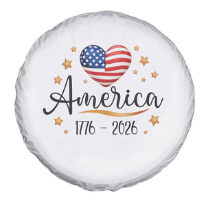 America Heart 250 Years Spare Tire Cover US Semiquincentennial Cute Patriotic 1776 to 2026 TS02 Print Your Wear