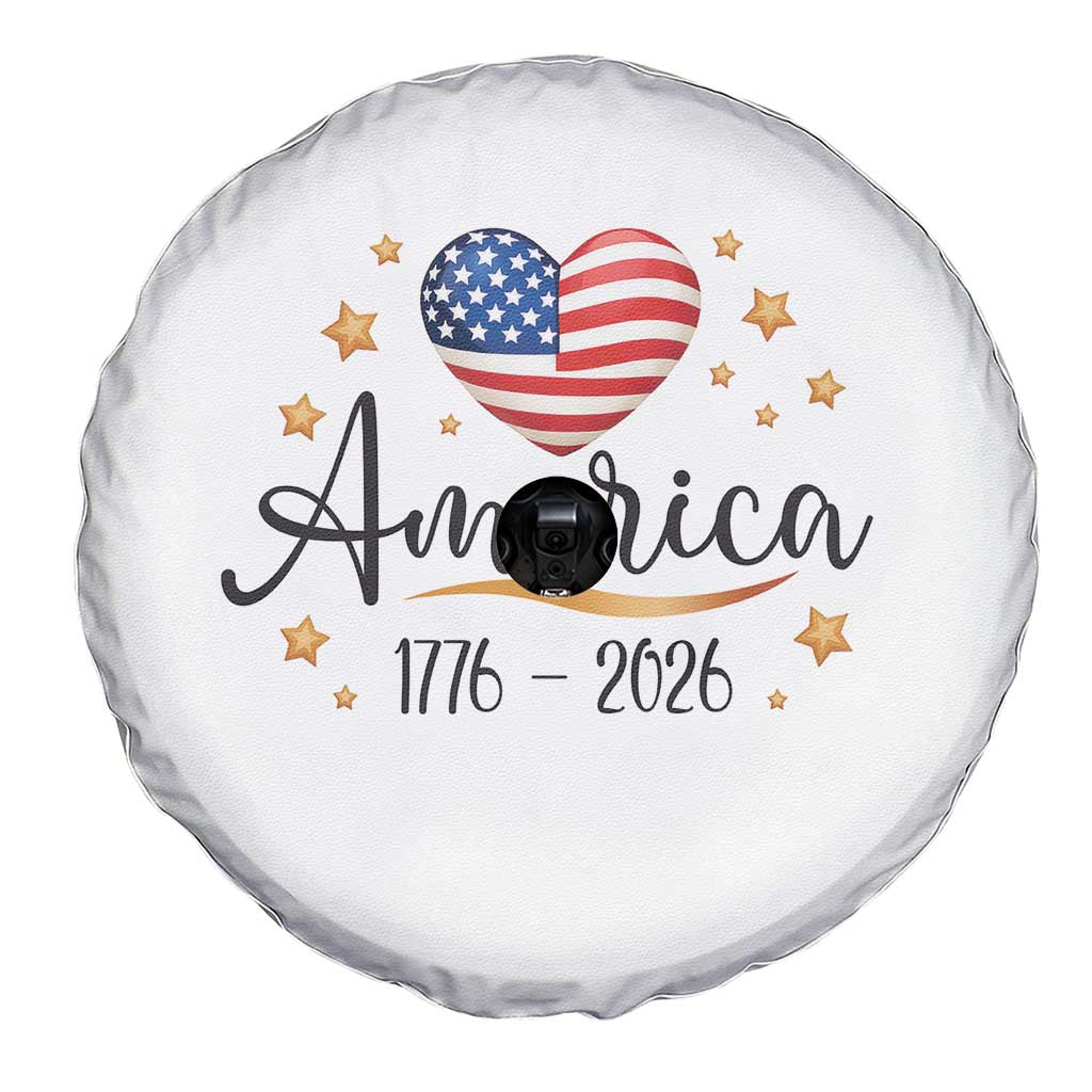 America Heart 250 Years Spare Tire Cover US Semiquincentennial Cute Patriotic 1776 to 2026 TS02 Print Your Wear