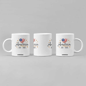 America Heart 250 Years Coffee Mug US Semiquincentennial Cute Patriotic 1776 to 2026 TS02 Print Your Wear