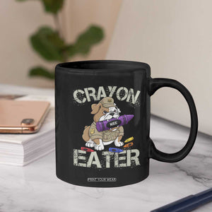 Crayon Eater Bulldog Coffee Mug Funny Military Gift with Combat Pup and MRE Crayon TS02 Print Your Wear