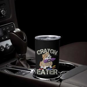 Crayon Eater Bulldog Tumbler Cup Funny Military Gift with Combat Pup and MRE Crayon TS02 Print Your Wear
