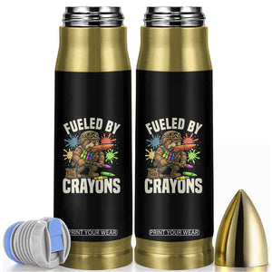 Fueled by Crayons Bulldog Soldier Bullet Tumbler Funny Combat Veteran Crayon Launcher TS02 Black Print Your Wear
