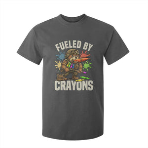 Fueled by Crayons Bulldog Soldier T Shirt For Kid Funny Combat Veteran Crayon Launcher TS02 Dark Heather Print Your Wear