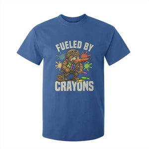 Fueled by Crayons Bulldog Soldier T Shirt For Kid Funny Combat Veteran Crayon Launcher TS02 Royal Blue Print Your Wear