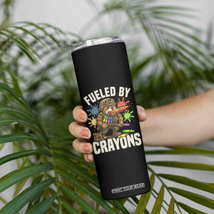 Fueled by Crayons Bulldog Soldier Skinny Tumbler Funny Combat Veteran Crayon Launcher TS02 Print Your Wear