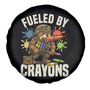 Fueled by Crayons Bulldog Soldier Spare Tire Cover Funny Combat Veteran Crayon Launcher TS02 Print Your Wear