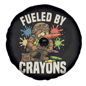 Fueled by Crayons Bulldog Soldier Spare Tire Cover Funny Combat Veteran Crayon Launcher TS02 Print Your Wear