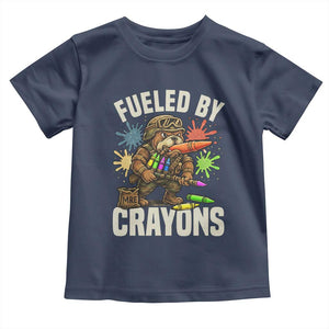 Fueled by Crayons Bulldog Soldier Toddler T Shirt Funny Combat Veteran Crayon Launcher TS02 Navy Print Your Wear