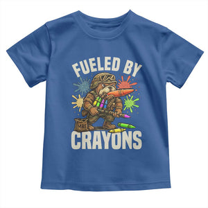 Fueled by Crayons Bulldog Soldier Toddler T Shirt Funny Combat Veteran Crayon Launcher TS02 Royal Blue Print Your Wear