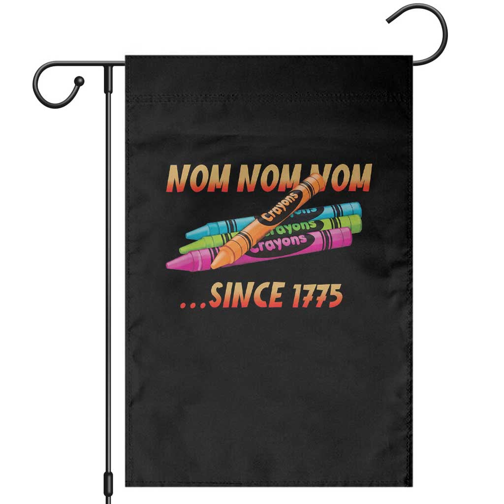 Nom Nom Nom Crayons Garden Flag Since 1775 Funny Military Joke Veterans TS02 Black Print Your Wear