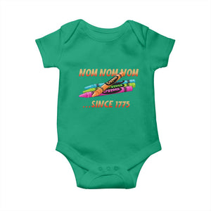 Nom Nom Nom Crayons Baby Onesie Since 1775 Funny Military Joke Veterans TS02 Irish Green Print Your Wear