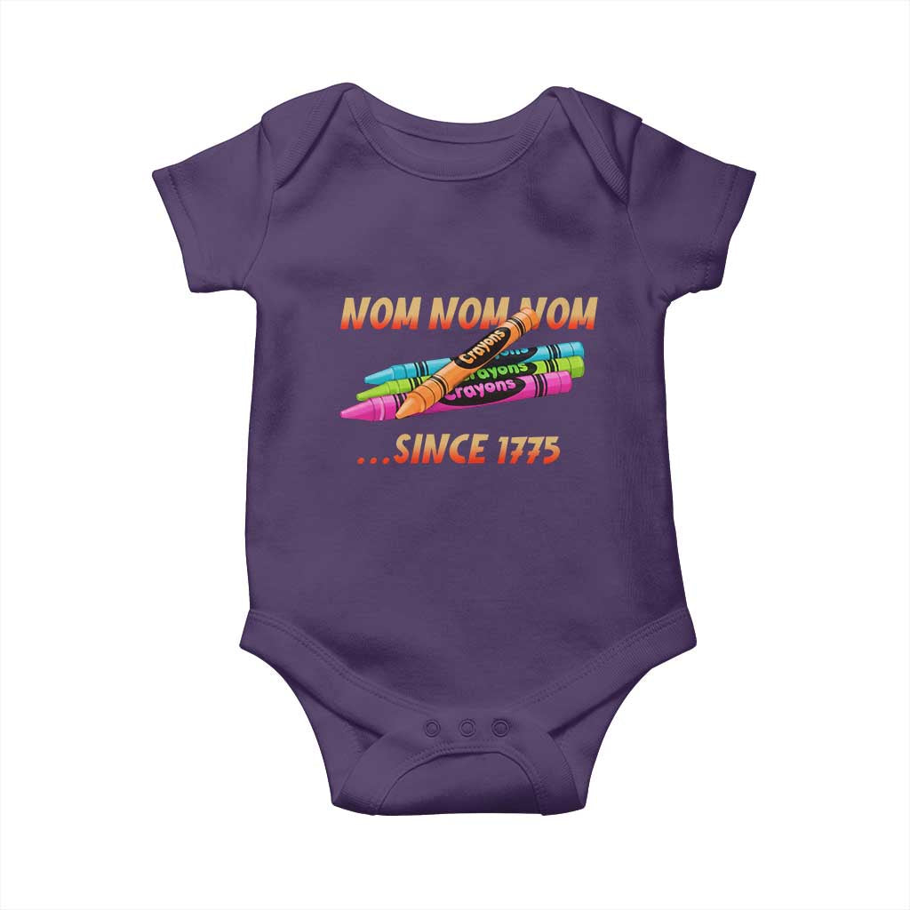 Nom Nom Nom Crayons Baby Onesie Since 1775 Funny Military Joke Veterans TS02 Purple Print Your Wear