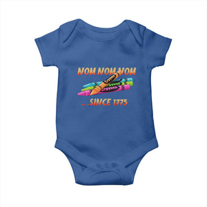 Nom Nom Nom Crayons Baby Onesie Since 1775 Funny Military Joke Veterans TS02 Royal Blue Print Your Wear