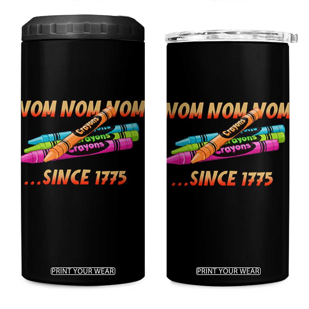 Nom Nom Nom Crayons 4 in 1 Can Cooler Tumbler Since 1775 Funny Military Joke Veterans TS02 One Size: 16 oz Black Print Your Wear