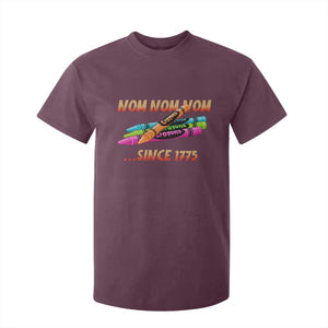 Nom Nom Nom Crayons T Shirt For Kid Since 1775 Funny Military Joke Veterans TS02 Maroon Print Your Wear