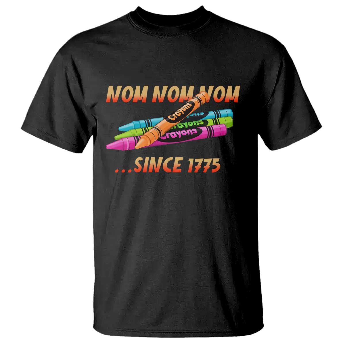 Nom Nom Nom Crayons T Shirt Since 1775 Funny Military Joke Veterans TS02 Black Print Your Wear