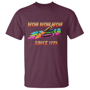 Nom Nom Nom Crayons T Shirt Since 1775 Funny Military Joke Veterans TS02 Maroon Print Your Wear