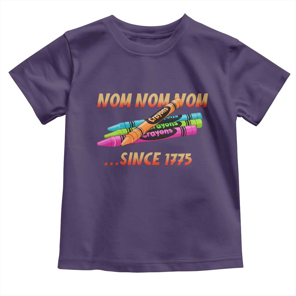 Nom Nom Nom Crayons Toddler T Shirt Since 1775 Funny Military Joke Veterans TS02 Purple Print Your Wear