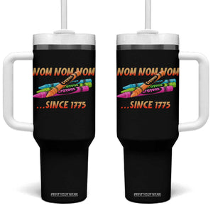 Nom Nom Nom Crayons Tumbler With Handle Since 1775 Funny Military Joke Veterans TS02 One Size: 40 oz Black Print Your Wear