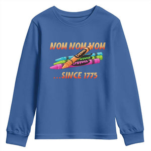 Nom Nom Nom Crayons Youth Sweatshirt Since 1775 Funny Military Joke Veterans TS02 Royal Blue Print Your Wear