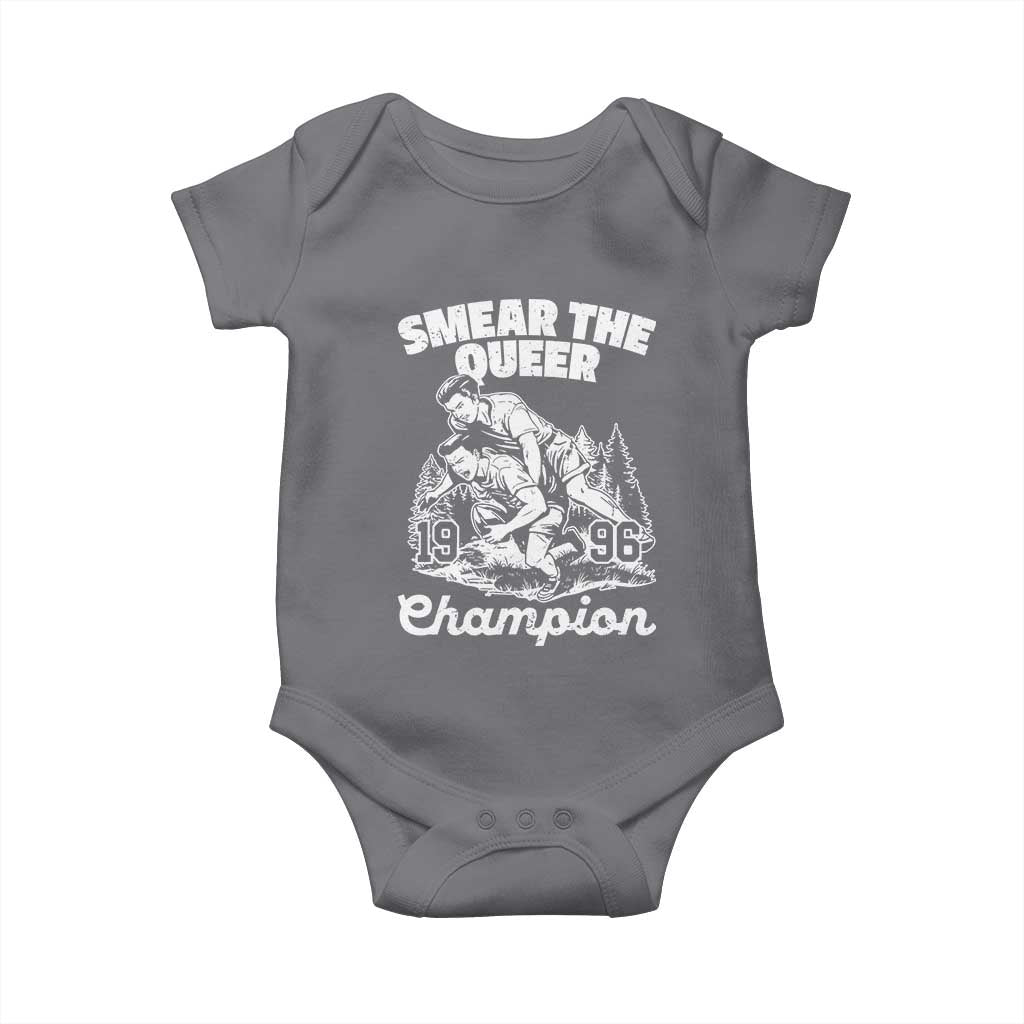 Sarcastic Smear The Qur Playround Game Baby Onesie LGBTQ Queer Pride TS02 Charcoal Print Your Wear