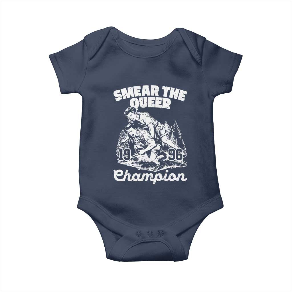 Sarcastic Smear The Qur Playround Game Baby Onesie LGBTQ Queer Pride TS02 Navy Print Your Wear
