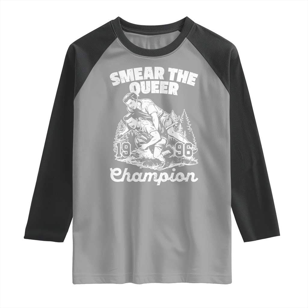 Sarcastic Smear The Qur Playround Game Raglan Shirt LGBTQ Queer Pride TS02 Sport Gray Black Print Your Wear