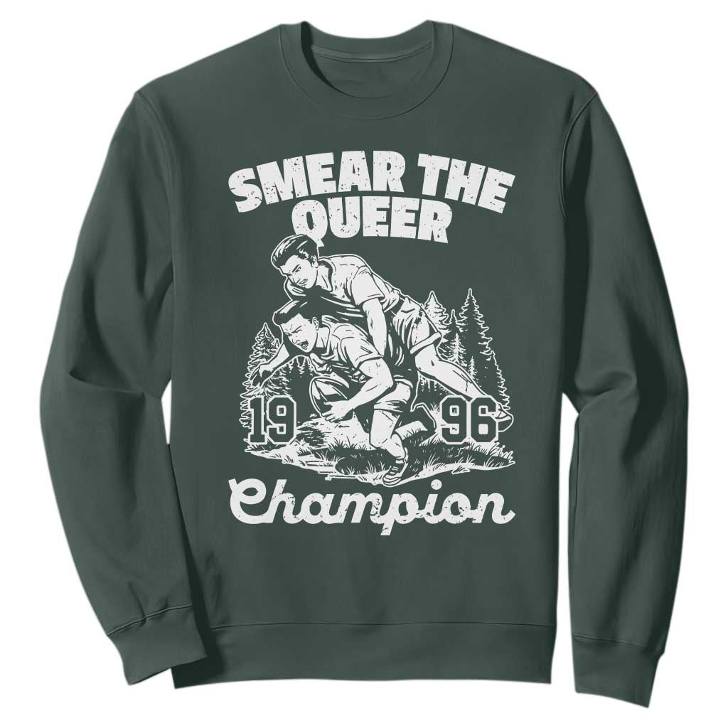 Sarcastic Smear The Qur Playround Game Sweatshirt LGBTQ Queer Pride TS02 Dark Forest Green Print Your Wear