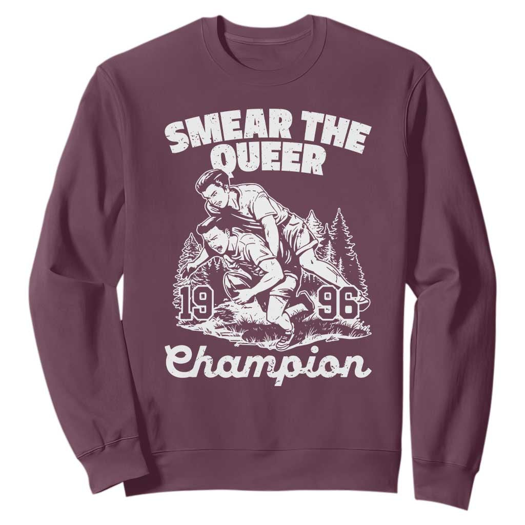 Sarcastic Smear The Qur Playround Game Sweatshirt LGBTQ Queer Pride TS02 Maroon Print Your Wear
