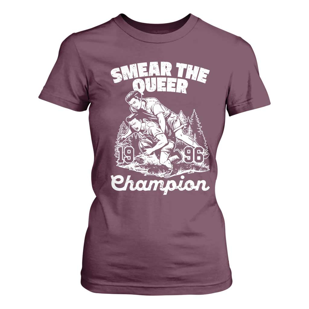 Sarcastic Smear The Qur Playround Game T Shirt For Women LGBTQ Queer Pride TS02 Maroon Print Your Wear