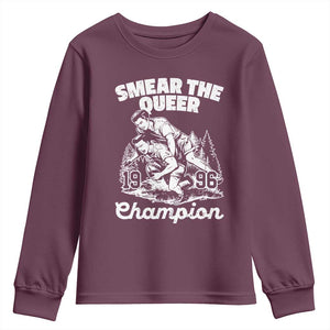 Sarcastic Smear The Qur Playround Game Youth Sweatshirt LGBTQ Queer Pride TS02 Maroon Print Your Wear