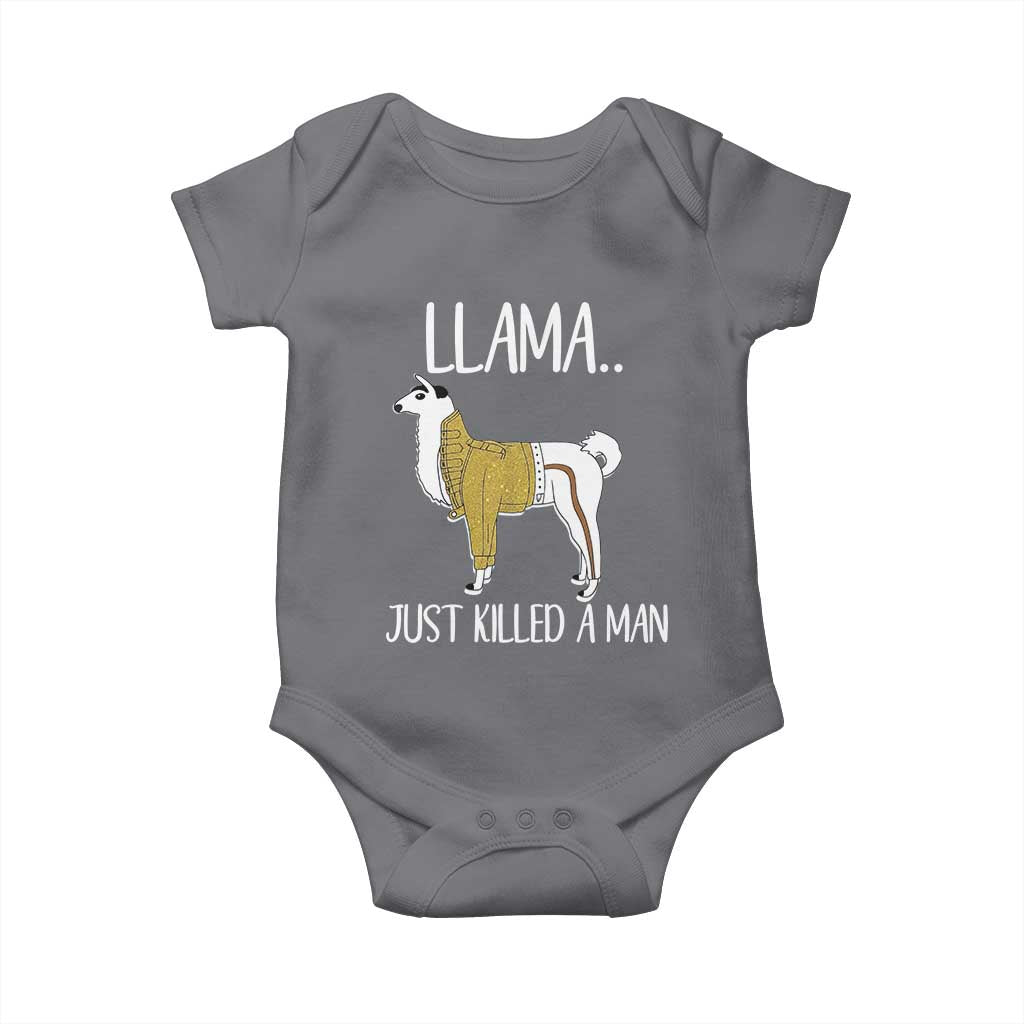 Funny Llama Just Killed a Man Baby Onesie Animal Pun Internet Meme TS02 Charcoal Print Your Wear
